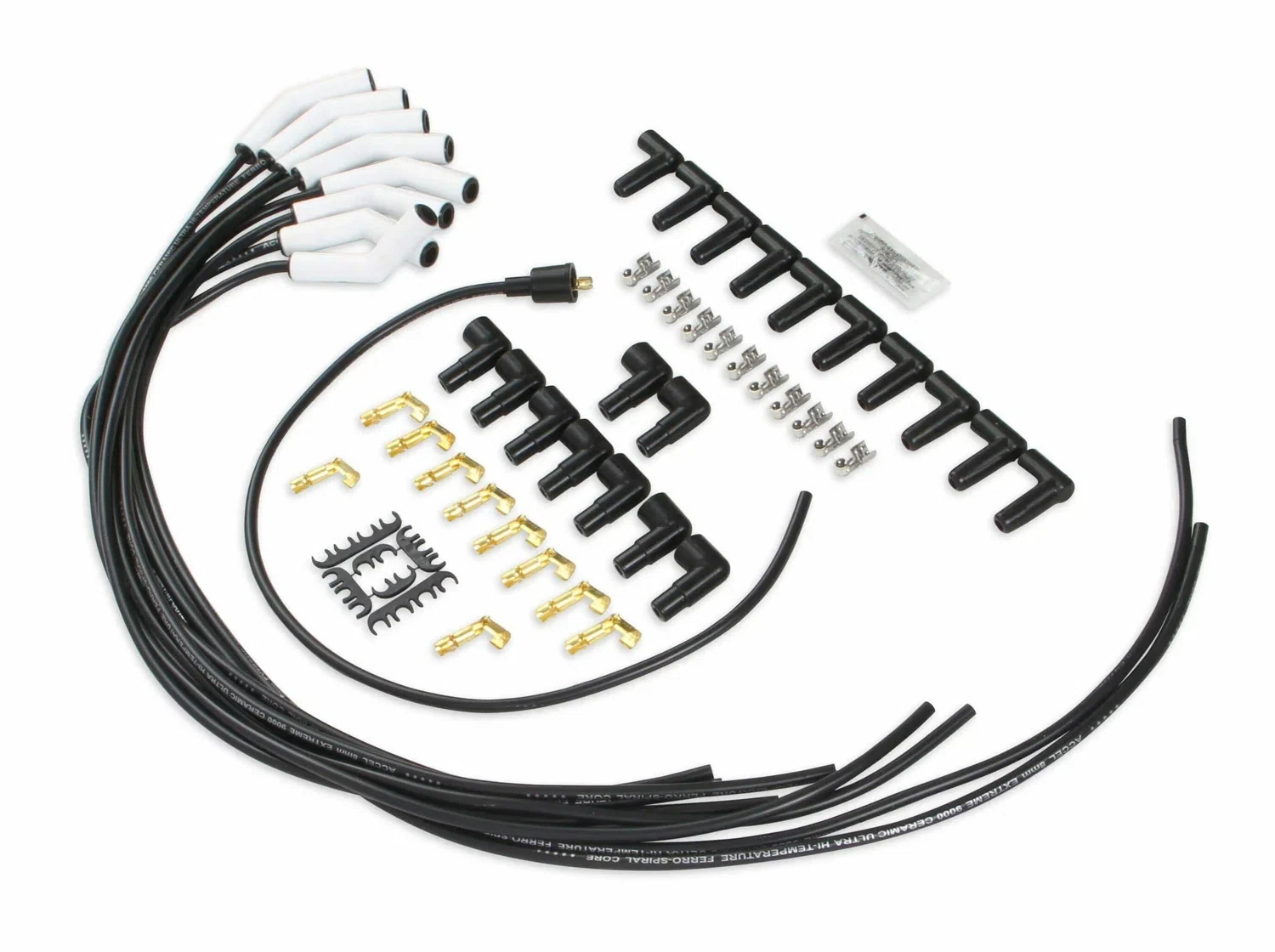 Spark Plug Wire Set - Universal - 135 Deg White Ceramic Boots - 9002C